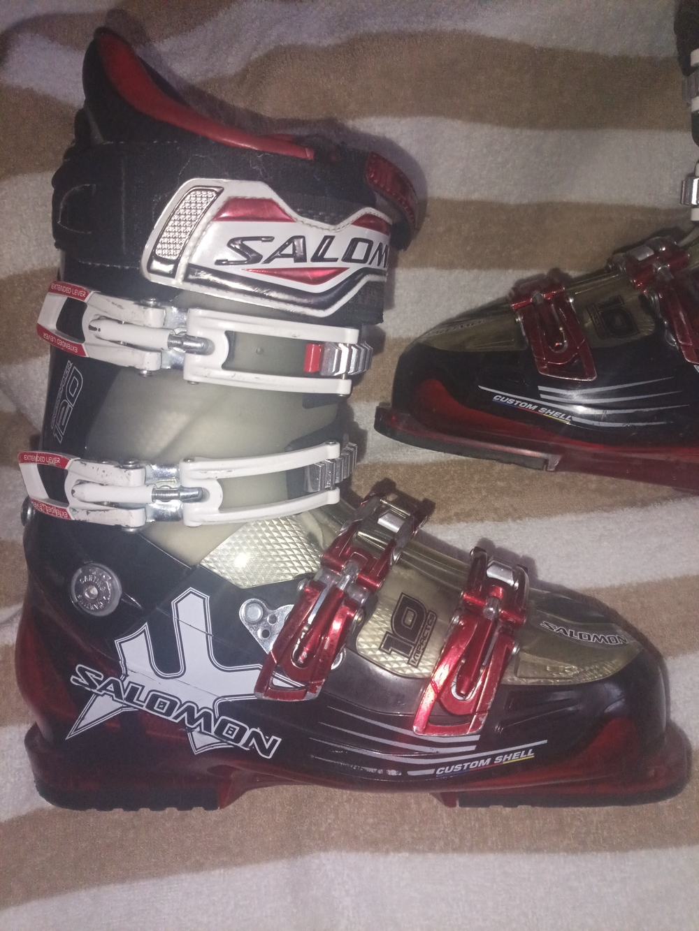 Salomon Men's Red & Black Ski Boots - Custom Shell